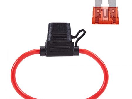 Portafusible + Fusible Automotriz 40A con cable 25cm 5Pcs